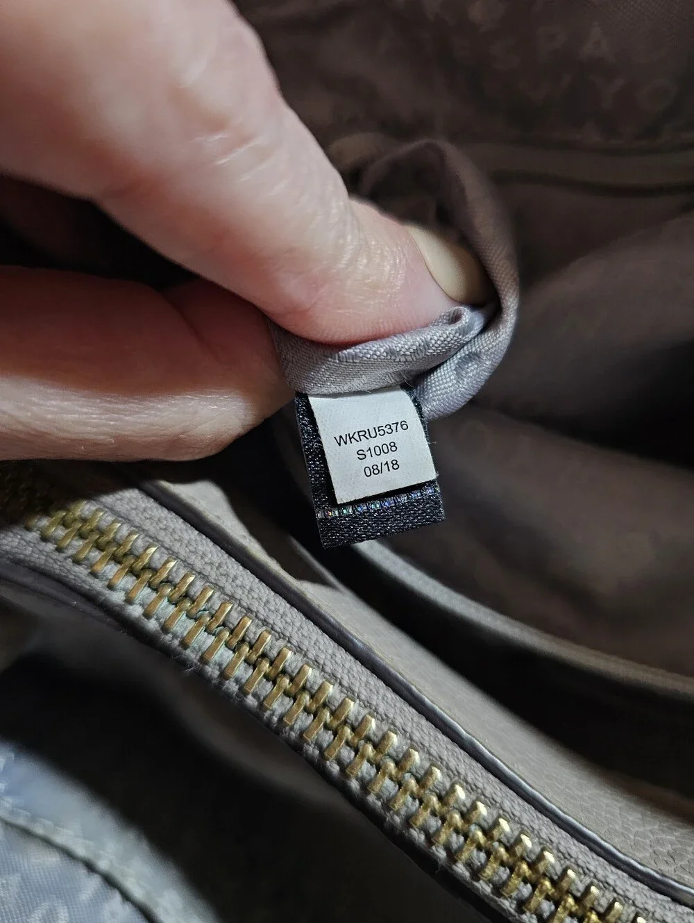 Kate Spade Larchmont Avenue Evangelie Satchel Leather Grease Grey Taupe - Picture 13 of 14